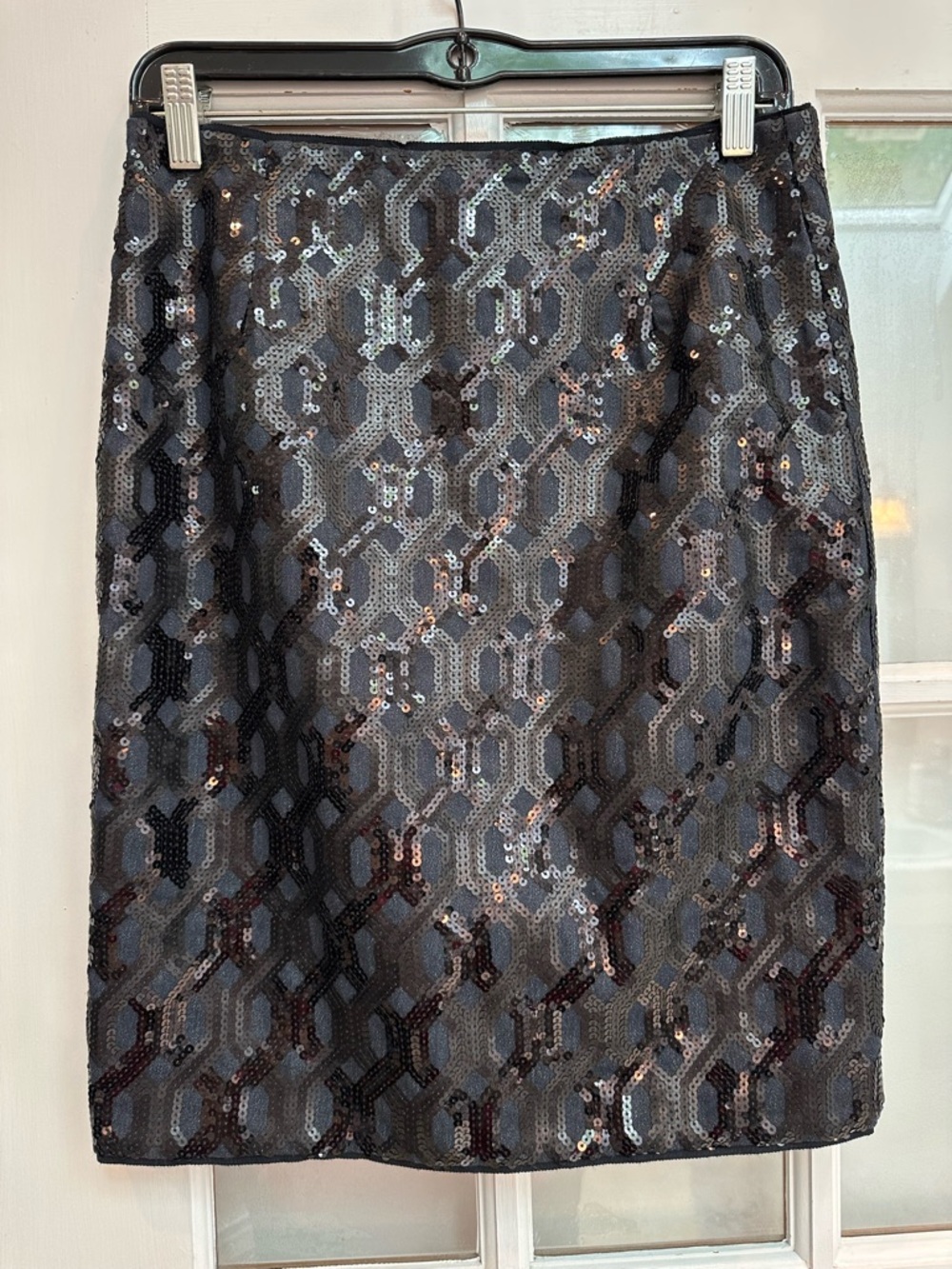 W by Worth Chic Gothic Sequin Formal Black Navy Grey Pencil Skirt Size 0